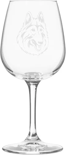 Miniatura 333 de Copa de vino de 12.75 onzas con diseño de perro grabado