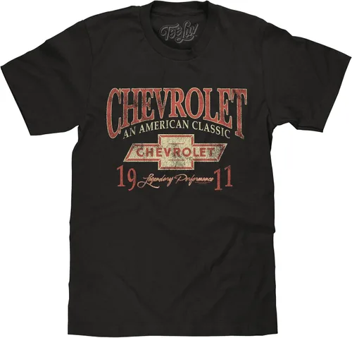 Miniatura 10 de Tee Luv Camiseta para Hombre Chevrolet an American Classic - Camiseta con Logotipo de Coche Chevy 1911 Indigo-black Heather