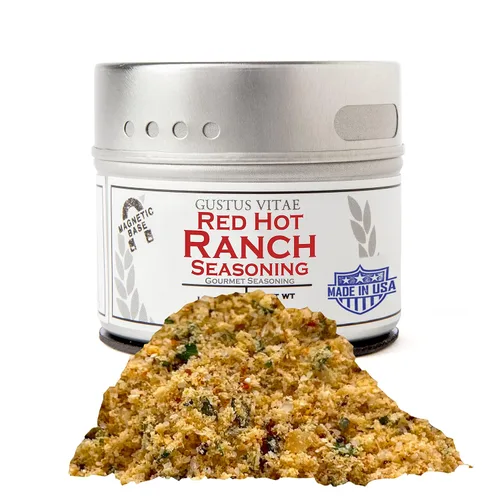 Red Hot Ranch Seasoning | Todo natural | Sin OMG | 1.4 onzas | Mezcla de especias gourmet | Lote pequeño | Masaje artesanal | Paquete de condimentos