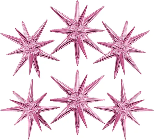 Miniatura 15 de Globos de aluminio con forma de estrella negra, 6 unidades, globo de explosión de estrella, globo de 22 pulgadas, globos grandes de Mylar