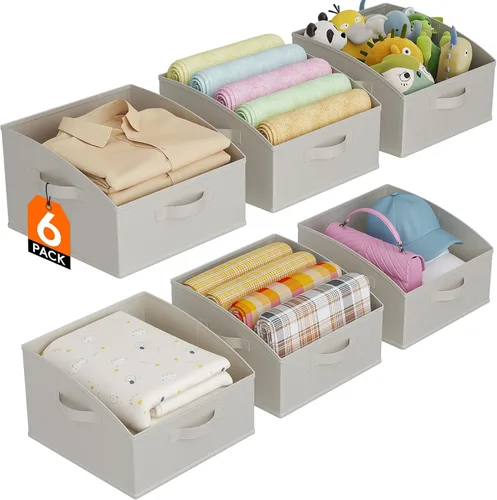 Miniatura 17 de Lifewit - Cestas organizadoras para armario, cestas trapezoidales medianas de almacenamiento para estante, paquete de 6 unidades, cestas