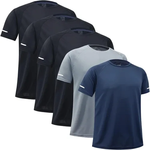 Camisas de entrenamiento para hombre Camisas de ajuste seco para hombre que absorben la humedad Camisas de gimnasio para hombre de manga corta
