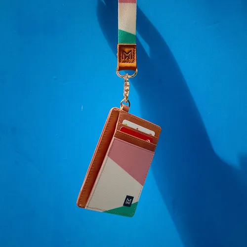 Miniatura 6 de Cartera delgada minimalista con bloqueo RFID, de cuero, con bolsillo frontal elástico, para mujer, Geometry, Minimalista