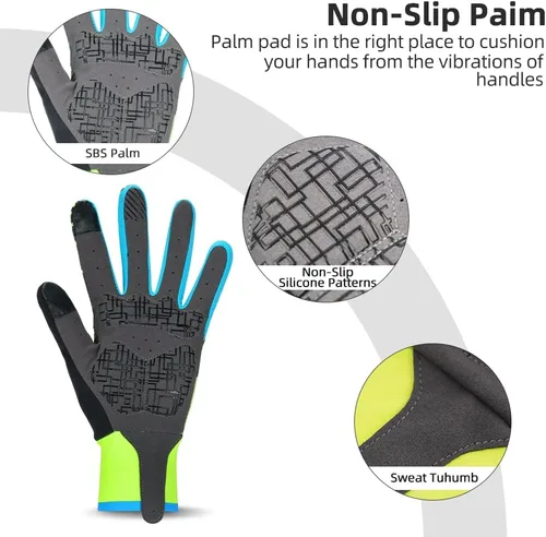 Miniatura 4 de Darevie Guantes de ciclismo, guantes de ciclismo para hombres y mujeres, con pantalla táctil, guantes de bicicleta de montaña con dedo completo