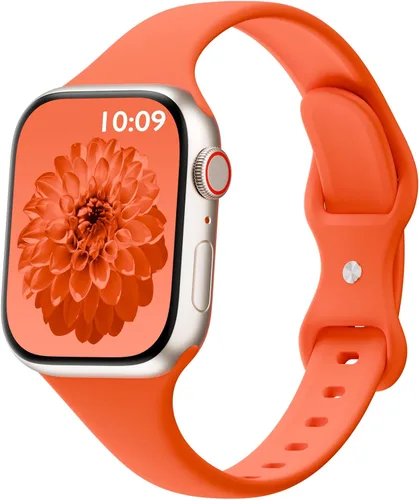 Miniatura 41 de Bandas delgadas de silicona deportivas compatibles con Apple Watch de 38mm 42mm 40mm 44mm 41mm 45mm 46mm 49mm, correa de repuesto delgada y estrecha