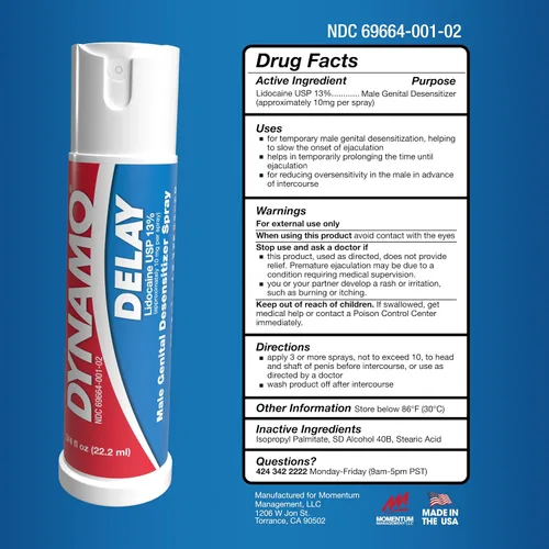 Miniatura 5 de Dynamo Delay Spray para hombres – 13% lidocaína anestésica en aerosol para ayudarte a durar más tiempo en la cama – 1 paquete Climax Control