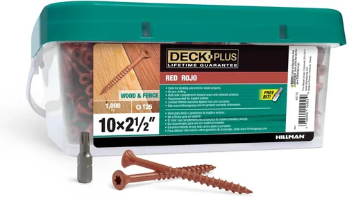 Miniatura 23 de Deck Plus Tornillos para valla y madera exterior con revestimiento epoxi de 3 pulgadas #10 x 3 Torx/Star Drive Incluido, rosca gruesa, tornillo