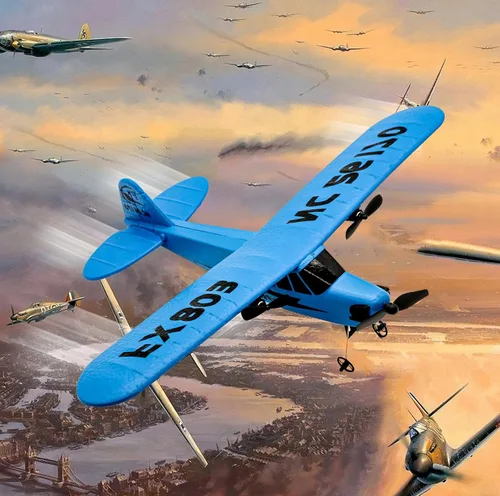 Miniatura 2 de J-3 Plus RC Avión para niños – Avión de control remoto de 2 canales con cuerpo de espuma, fácil listo para volar, juguete planeador al aire libre