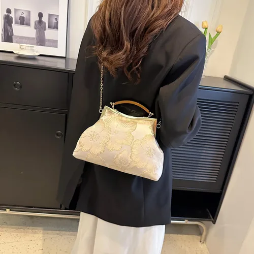 Miniatura 8 de Bolsos de mano florales para mujer, monederos de noche de flores de diseñador y embragues para formalbodanoviainvitadafiestabaile de graduación