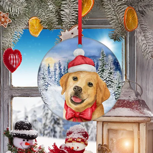 Miniatura 4 de Labrador Retriever Adorno de Navidad para perro para decoración del árbol de Navidad, copo de nieve, adorno de Navidad de invierno, adorno colgante