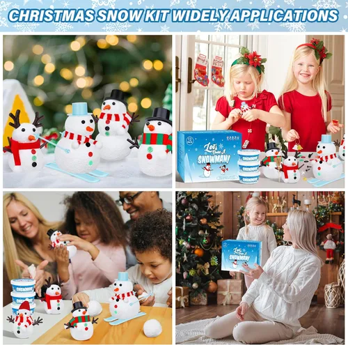 Miniatura 6 de EOBOH Paquete de 24 Kits para Construir un Muñeco de Nieve, Manualidades DIY de Muñeco de Nieve de Navidad para Niños al Por Mayor, Kit de Muñeco