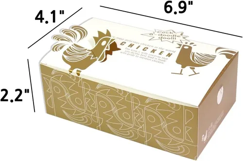 Miniatura 2 de Recipientes de pollo fritos dorados pequeños (paquete de 50) de 6.9 x 4.1 x 2.2 pulgadas, para comida para llevar, hamburguesas de arroz frito