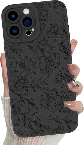 Miniatura 48 de MZELQ para iPhone 12 Pro Max, Funda de silicona con patrón floral de flores y girasoles, rosa, lindo, protección de cámara, funda suave y delgada