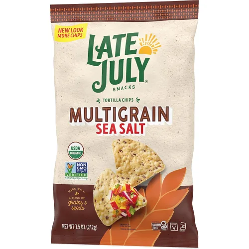 Miniatura 9 de Late July Bocadillos de tortilla de sal marina multigrano, hechos con una mezcla de granos y semillas, vegano, kosher, certificado orgánico USDA