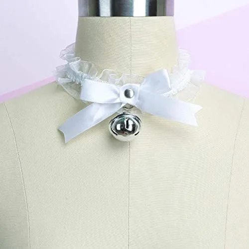 Miniatura 5 de Pingyongchang - Gargantilla de encaje ajustable con campana, estilo gótico, collar para mujeres y niñas, extraíble para cosplay