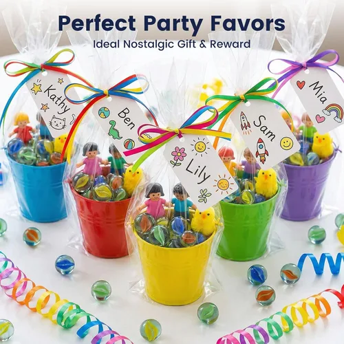 Miniatura 5 de SallyFashion 240 canicas para niños, canicas de ojo de gato mezcladas en 5 colores para damas chinas, juguetes de carrera de canicas, juegos de mesa