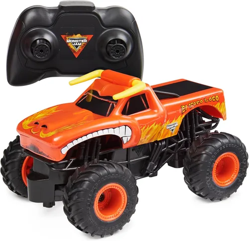 Monster Jam, Camión monstruo oficial de El Toro Loco con control remoto para niños y niñas, escala 1:24, 2.4 GHz, juguetes para niños a partir de 4