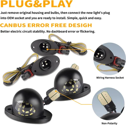Miniatura 3 de Gempro Luces LED para Placa de Matrícula Trasera del Parachoques con Arnés de Cableado con Conector Pigtail para Camioneta Pickup Dodge Ram
