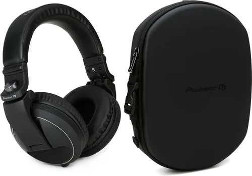 Pioneer DJ HDJ-X5 Auriculares profesionales para DJ, paquete negro con estuche para DJ HDJ-HC02