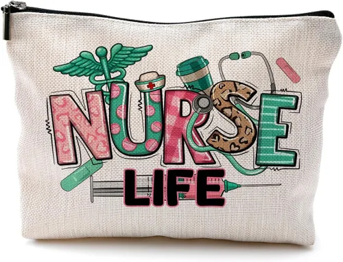 Miniatura 15 de Bolsas de enfermera para mujeres y estudiantes - Bolsas de cosméticos con cremallera B Style-enfermera-negro