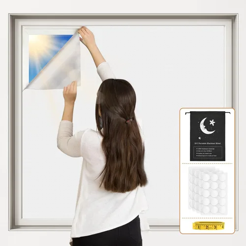 Miniatura 12 de Vanten 2025 Cortinas opacas mejoradas, cortinas de 118" x 57", material 100% opaco con cintas adhesivas, cubierta de ventana para cuarto de bebé