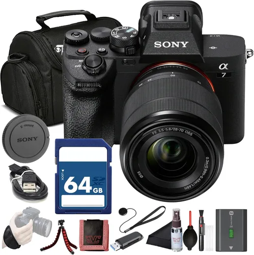 Sony α7 IV Kit de cámara sin espejo (ILCE-7M4K/B) con lente OSS de 1.102-2.756 in | Sensor de fotograma completo de 33 MP | Video 4K/60p | Tarjeta