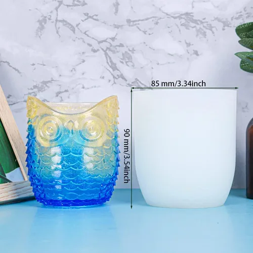 Miniatura 6 de Molde de silicona de resina para bolígrafo, molde para portavelas de búho, molde de fundición de epoxi para taza, maceta de almacenamiento