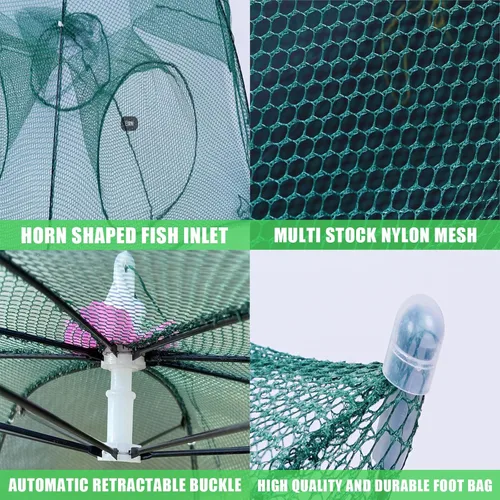 Miniatura 2 de Trampa de pesca plegable mágica, trampa de cangrejos, trampa de pescado, trampa para cangrejos, redes de pesca plegables