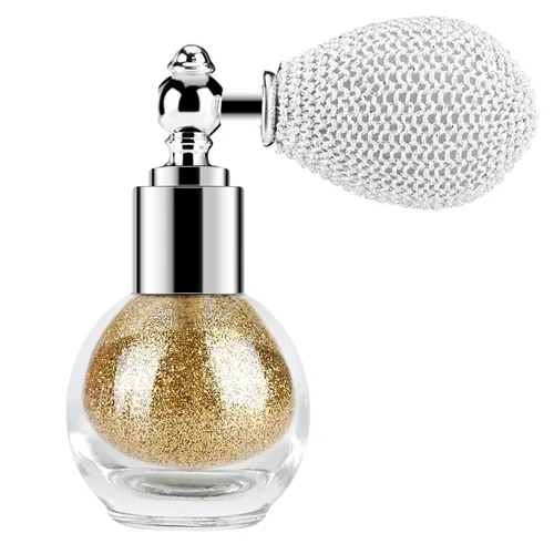 Miniatura 15 de KYDA Spray en polvo iluminador, spray de purpurina de alto brillo, maquillaje en polvo brillante, para cosméticos con purpurina facial y corporal