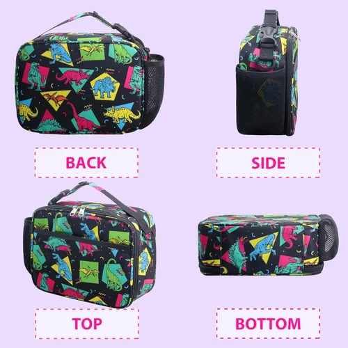 Miniatura 3 de RLGPBON Lonchera para Niños, Lonchera con Aislamiento Térmico para Niños y Niñas, Bonita Bolsa de Almuerzo y Lonchera Reutilizable para Niños