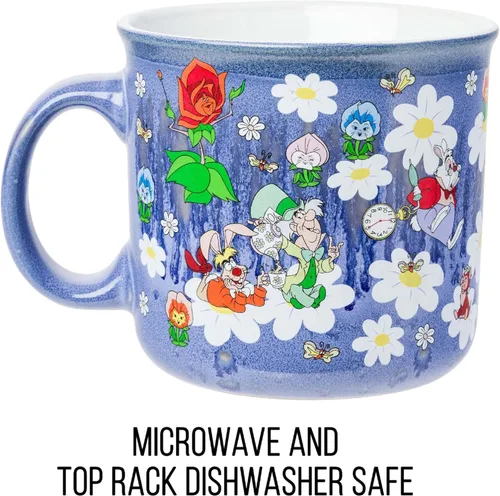 Miniatura 3 de Taza de cerámica con esmalte reactivo de Alice en el País de las Maravillas de Disney de Silver Buffalo con diseño de Alicia, Gato de Cheshire