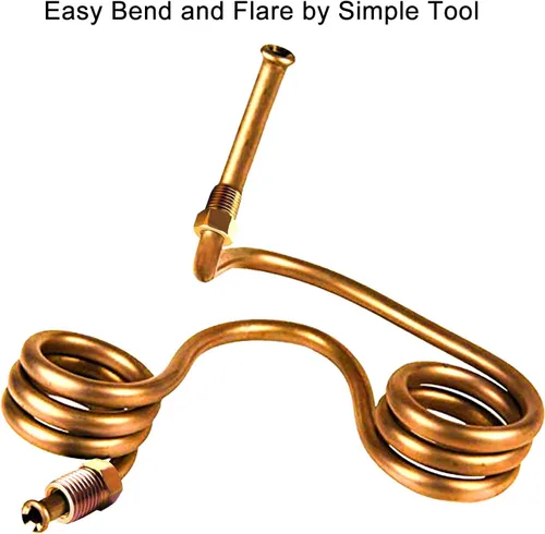 Miniatura 2 de MuHize Kit de tubos de freno de 1/4 de pulgada y 25 pies de acero recubierto de cobre, línea de freno SAE flexible de combustible y transmisión
