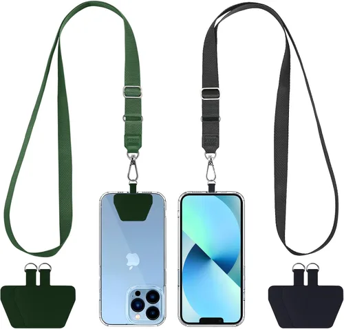 Miniatura 10 de CACOE Cordón para Teléfono 2 Piezas Correa Ajustable para el Cuello, 4 Piezas Parches, Cordones para Teléfono de Poliéster Multifuncionales
