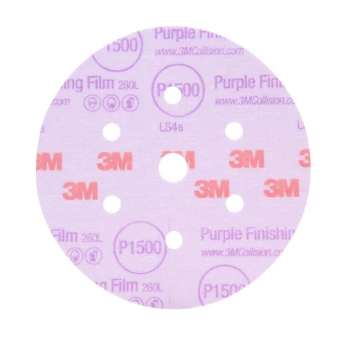 Miniatura 2 de Disco de película para acabado púrpura antipolvo, modelo P1 3769 de 6 pulgadas, de 3M, P600, 3