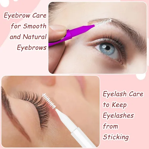 Miniatura 3 de 50 cepillos de cejas para cejas, cepillo multifuncional para peine de pestañas con tapa, herramienta portátil para cejas, brochas de cejas