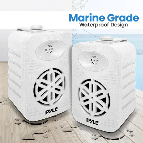 Miniatura 5 de Pyle USA - Par de altavoces para interiores y exteriores, sistema de altavoces de rango completo de 2 vías de 300 W, doble impermeable, 4 pulgadas