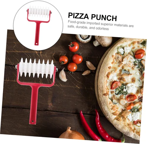 Miniatura 9 de BESTOYARD Rodillo de masa de pizza 7.87 x 4.72 x 1.96 pulgadas, dispositivo de cocina con perforador uniforme para preparación uniforme de corteza