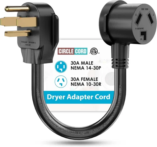 Miniatura 8 de Adaptador de Secadora CircleCord 4 Puntas a 3 Puntas, Secadora Nueva de 4P a Casa Antigua de 3P, Cable de Conversión de Enchufe NEMA 10-30P a Azul
