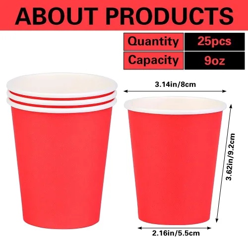 Miniatura 77 de Vasos de papel de 8 onzas, paquete de 150 unidades, tazas de café de papel desechables para bebidas calientes o frías para fiestas, picnic, Azul