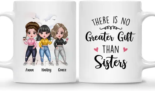 Miniatura 14 de GOSSBY Taza personalizada (2 Sisters) ¡Aparentemente somos problemas cuando estamos juntos, quién sabía! Taza personalizada para mejor amiga