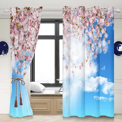 Miniatura 85 de Cortinas japonesas con pintura de tinta, monte Fuji, sol rojo, puesta de sol, hojas de bambú, cortinas de ventana para dormitorio, sala de estar