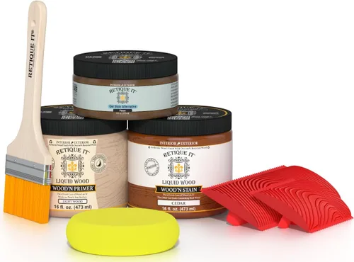 Miniatura 45 de Retique It Kit multiusos con acabado de madera - GO Beyond de madera falsa con imprimación a base de madera líquida pintable y tinte de gel - 60