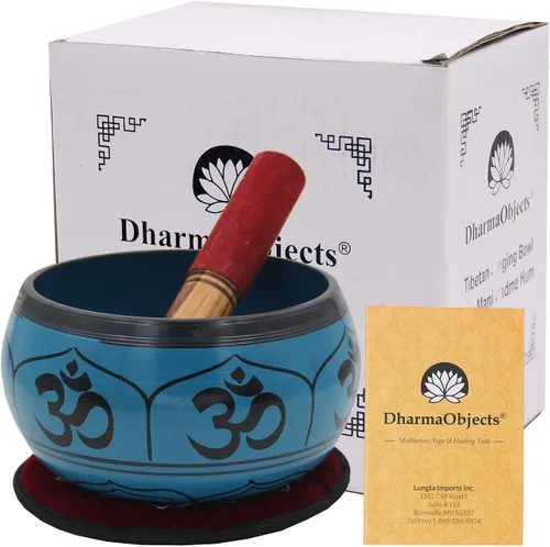 Miniatura 8 de DharmaObjects Yoga Meditación 6 Pulgadas OM Mantra Cuenco Cantante/Pad/Mazo Set de Regalo (Amarillo)
