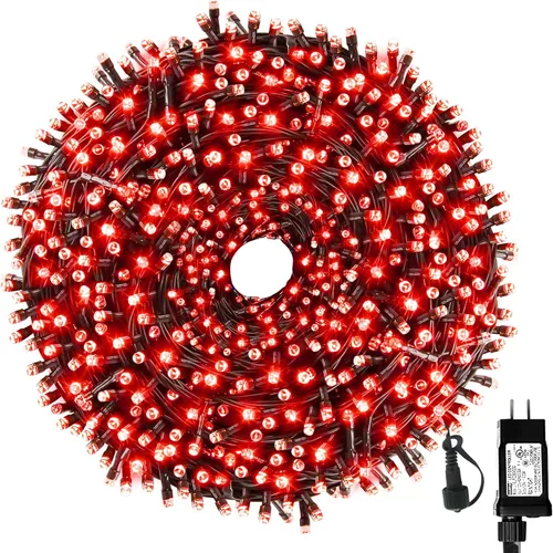 Miniatura 19 de MZD8391 300 luces LED rojas y verdes de 105 pies, luces de Navidad para interiores y exteriores, luces de árbol de Navidad, decoraciones de fiesta