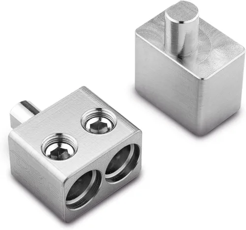 DS18 DPIV1/0 Par de reductores de entrada de amplificador de calibre 1/0 dual de cobre a calibre 1/0 con vástago de compensación - Adaptador para