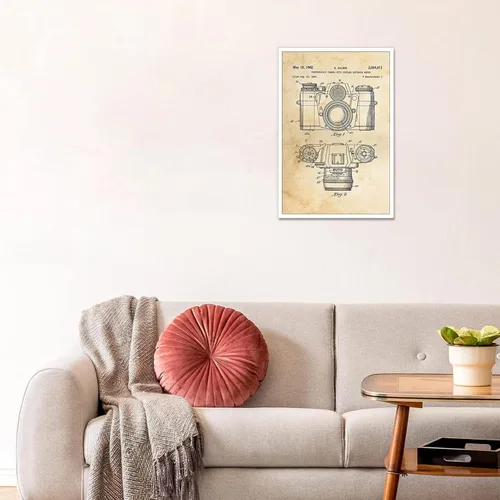 Miniatura 4 de Lienzo con estampado de patente para cámara, arte de pared, póster de dibujo de patente vintage, clásico, fresco, entusiastas de la fotografía