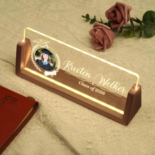 Miniatura 8 de Placa de nombre de escritorio personalizada, placa de identificación acrílica personalizada para escritorio, regalos de graduación para la clase