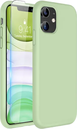 Miniatura 122 de Miracase Funda diseñada para iPhone 13, con protector de pantalla de vidrio templado, forro de microfibra suave antiarañazos, funda de goma