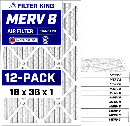 Miniatura 16 de Filter King Filtro de aire de 5.88 x 12.13 x 1 (MERV 8) (paquete de 12) filtros de horno de CA para control de polvo y alergias, fabricados en EE.