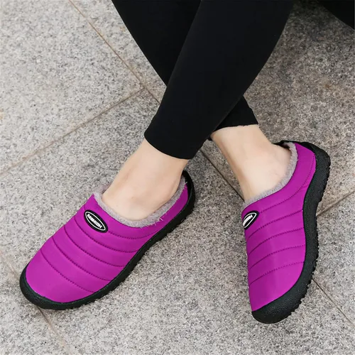 Miniatura 6 de UBFEN Mens Womens Winter Warm Slippers with Fuzzy Plush Lining Slip on House Shoes Indoor Outdoor Anti-Skid Rubber Sole